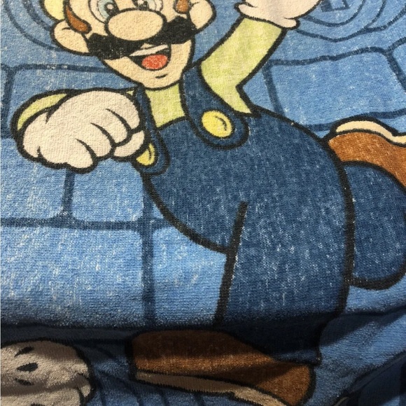 Vintage Nintendo Super Mario Luigi Beach Towel 26x51 Kids Bath Pool Rare - Picture 11 of 12